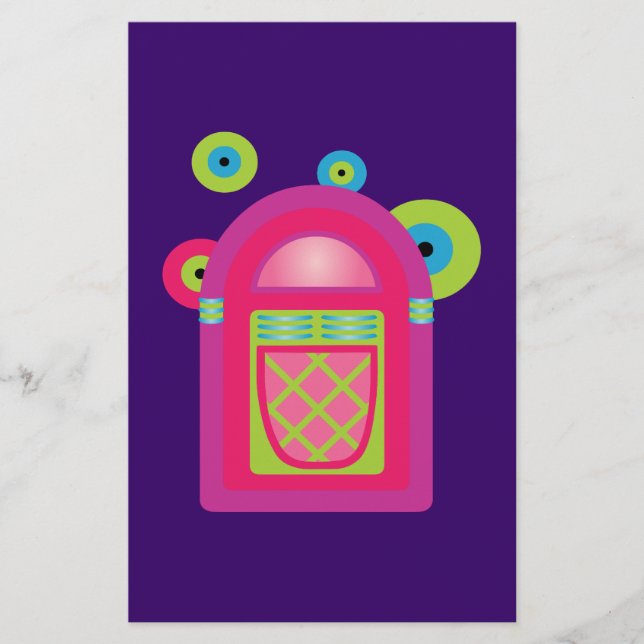 Neon Jukebox Stationery (Front)