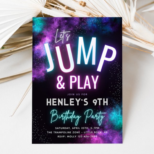 Neon Jump Invitation | Trampoline Party (Creator Uploaded)