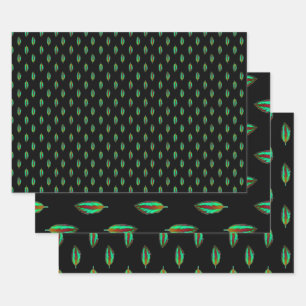 Neon Jungle Colourful Leaf Wrapping Paper Sheet