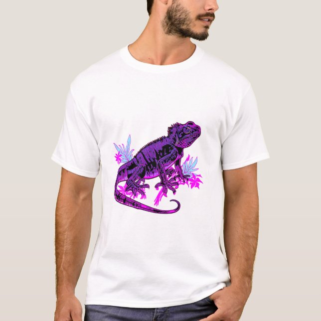 Neon Jungle Iguana T-Shirt (Front)