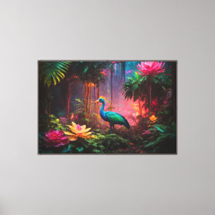 Neon Jungle Stretched Canvas Print