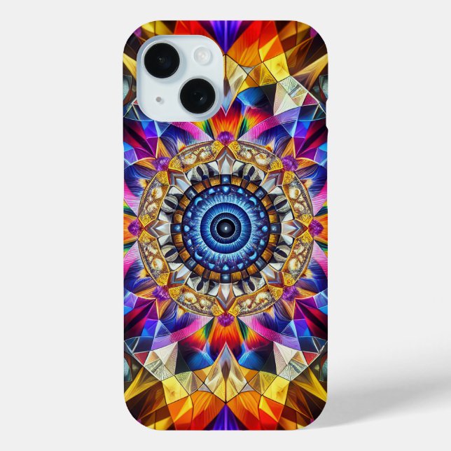 Neon Kaleidoscope Design Case-Mate iPhone Case (Back)