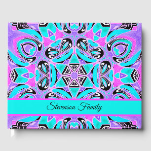 Neon kaleidoscope guest book