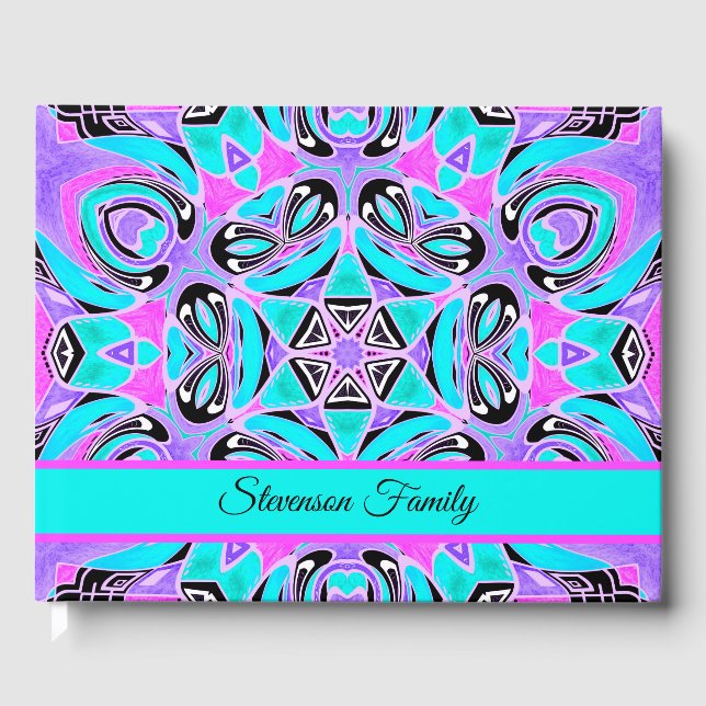 Neon kaleidoscope guest book (Front)