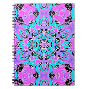 Neon kaleidoscope , mandala notebook
