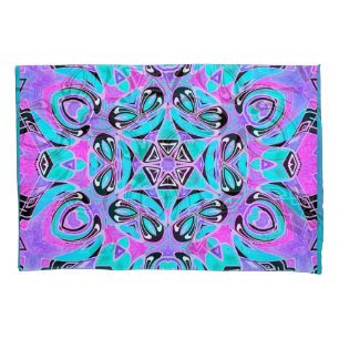 Neon kaleidoscope , mandala pillowcase