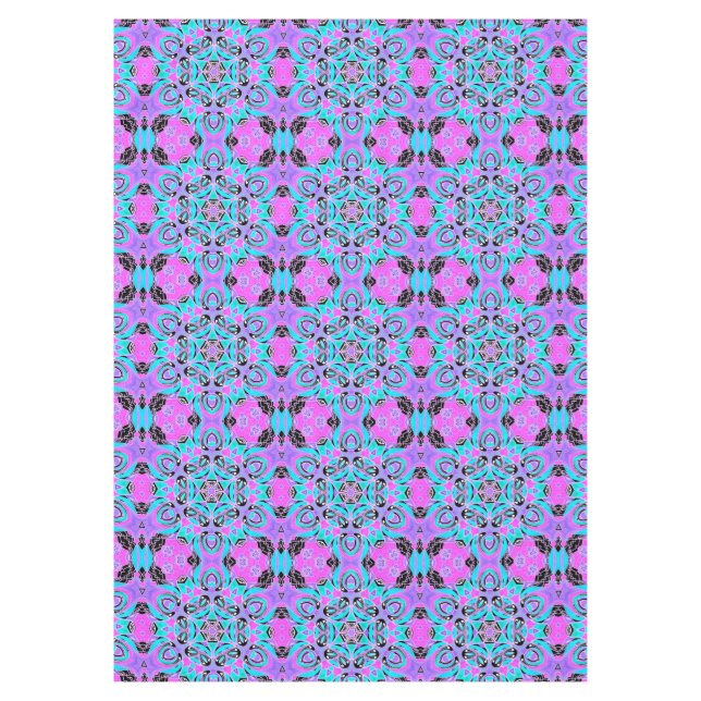 Neon kaleidoscope , mandala tablecloth (Front)