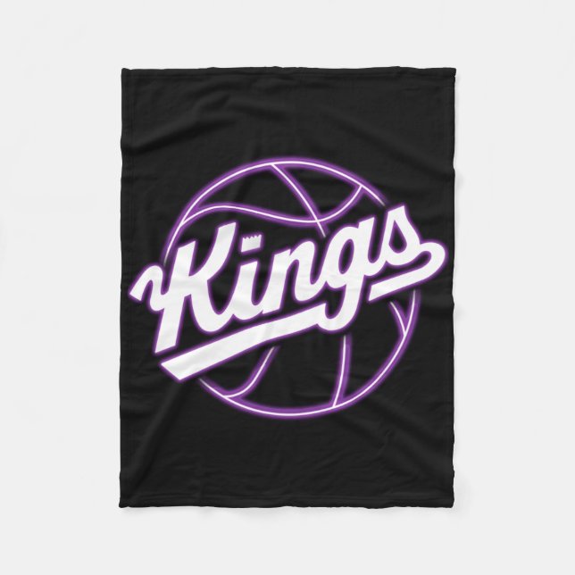 Neon Kings Basketball  Fleece Blanket (Front)