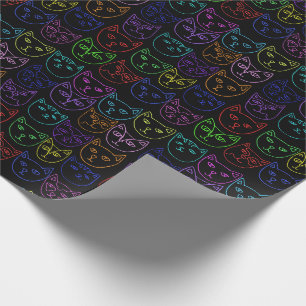 Neon Kitties Wrapping Paper