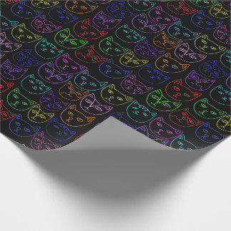 Neon Kitties Wrapping Paper