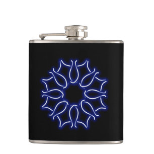 neon knotwork hip flask