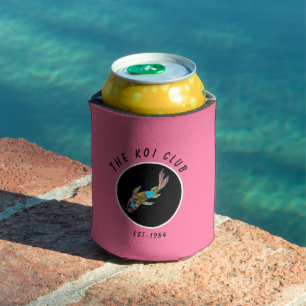 Neon Koi Pink Personalised Insulated Can Cooler