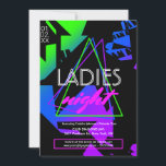 Neon Ladies Night Geometric Club Flyer Promotional Invitation<br><div class="desc">Neon Club Flyer for Promotional Events</div>