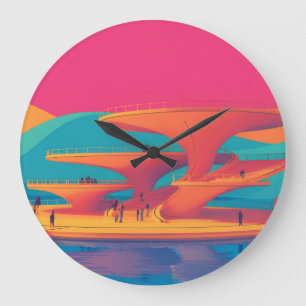 neon lagoon sunset neon futurist park floating pla large clock