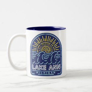 Neon Lake Ann Michigan Wave Two-Tone Coffee Mug