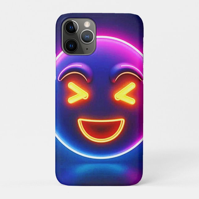 Neon Laughing Emoji Joy Case-Mate iPhone Case (Back)