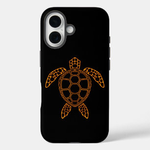 Neon Lava Sea Turtle Design iPhone 16 Case