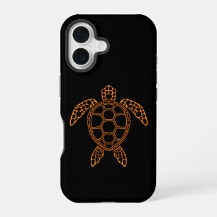 Neon Lava Sea Turtle Design iPhone 16 Case
