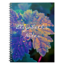 Neon Leaf Fine Art Photography Colourful Notebook