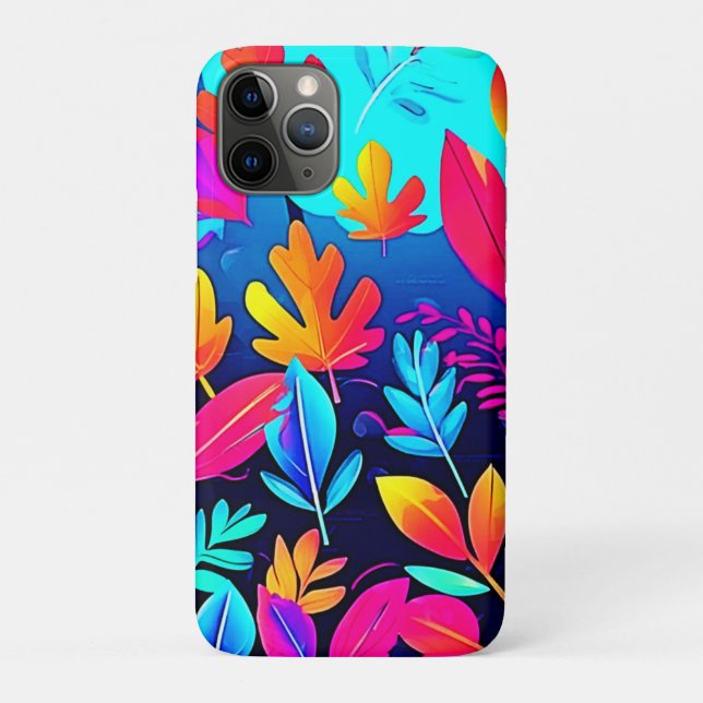 Neon Leaf Paradise Art Case-Mate iPhone Case (Back)