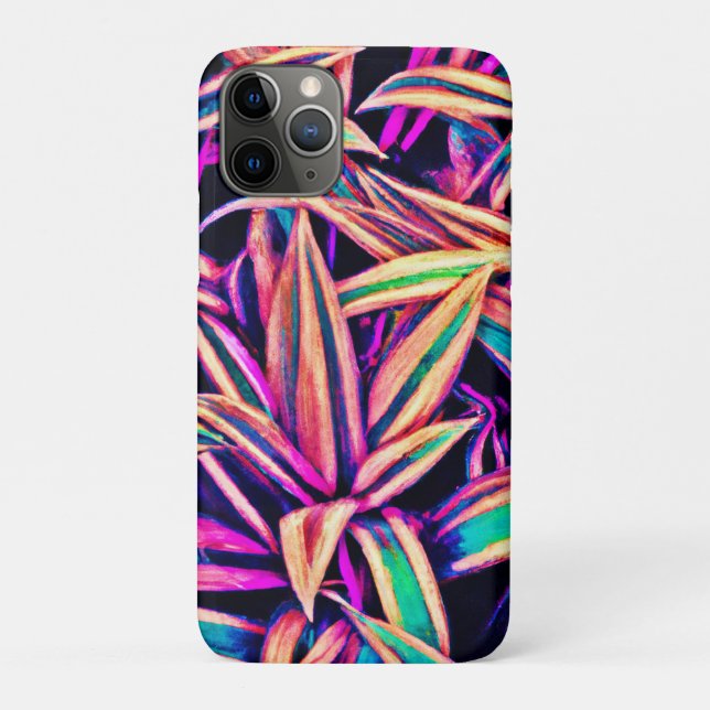 Neon Leaf Patterns Unveiled Case-Mate iPhone Case (Back)