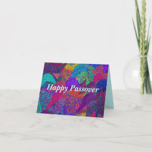 Neon Leaves Happy Passover Card