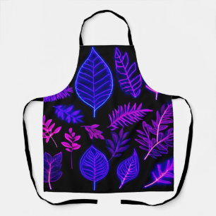 Neon Leaves in Pink and Purple Hues Apron
