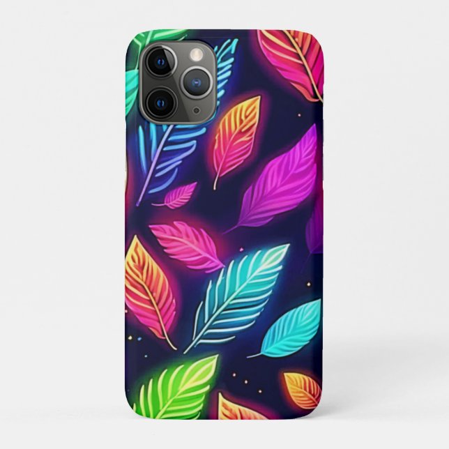 Neon Leaves in Vibrant Glow Art Case-Mate iPhone Case (Back)
