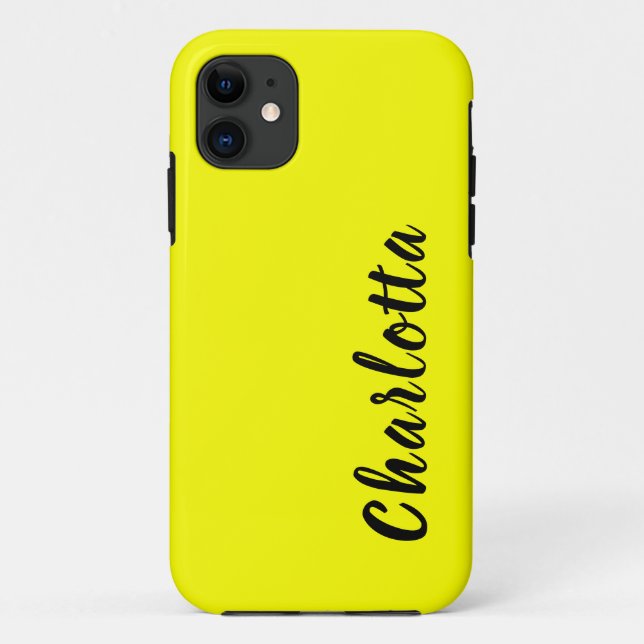 Neon Lemon Solid Colour | Custom Personalise Case-Mate iPhone Case (Back)