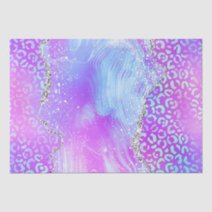Neon Leopard Agate Glam Abstract Stone Pattern Tissue Paper