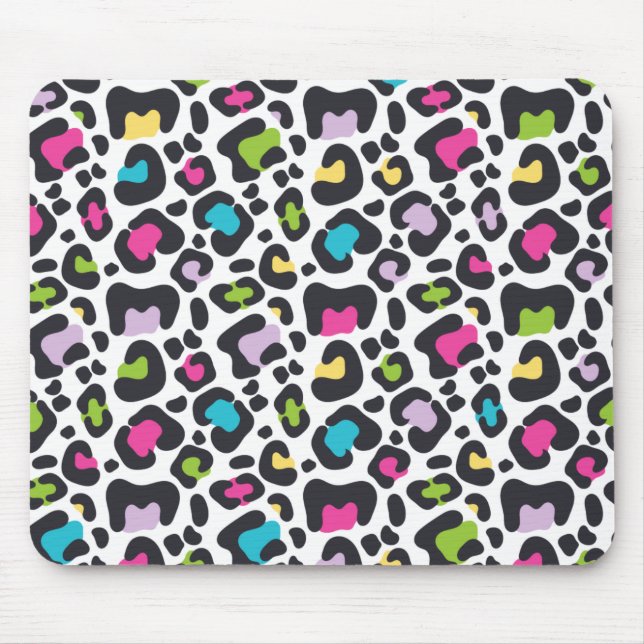 Neon Leopard Print Mouse Mat (Front)