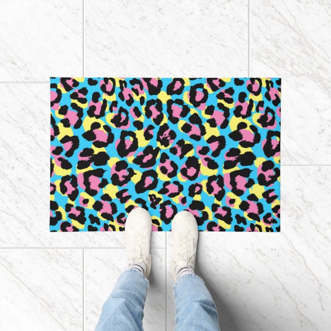 Neon Leopard Spots Pattern Doormat (Indoor)