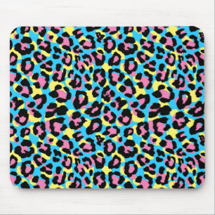Neon Leopard Spots Pattern Mouse Mat