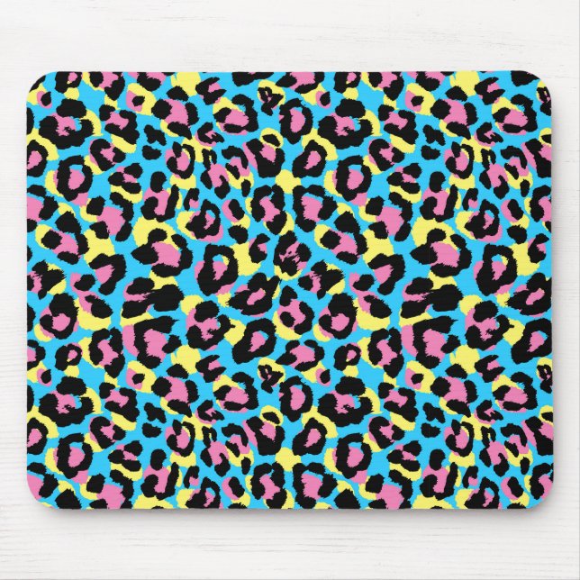 Neon Leopard Spots Pattern Mouse Mat (Front)