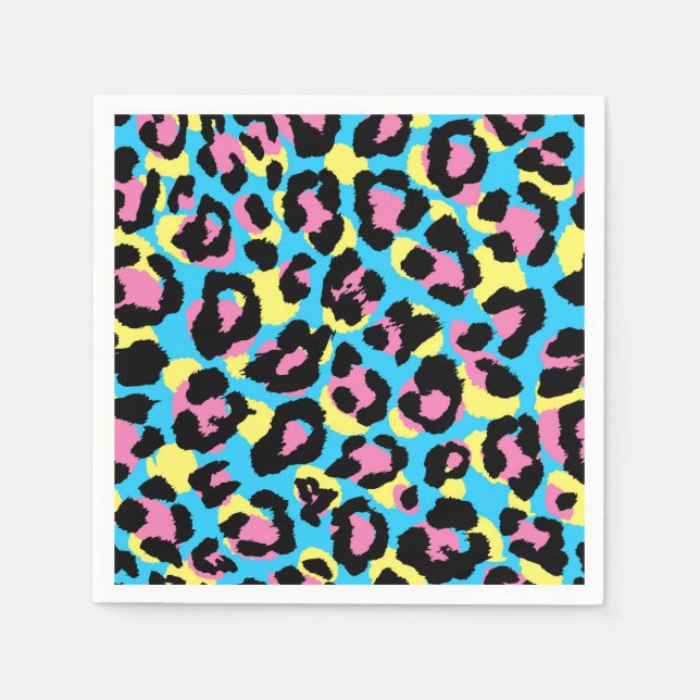 Neon Leopard Spots Pattern Napkin (Front)