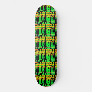 Neon letters and numbers skateboard