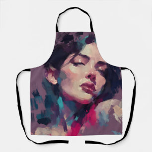 Neon Light Abstract Portrait Apron