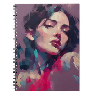 Neon Light Abstract Portrait Notebook