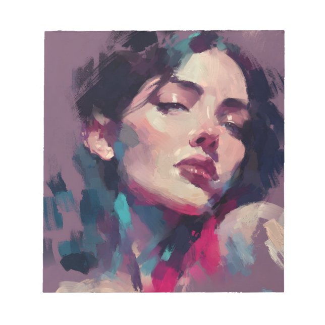 Neon Light Abstract Portrait Notepad (Front)