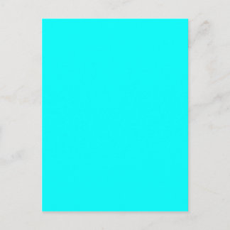 Neon light blue 00ffff postcard