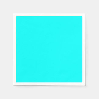 Neon light blue hex code 00ffff napkin