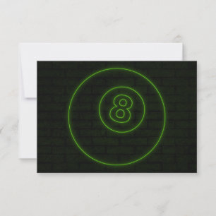 neon light eightball invitation
