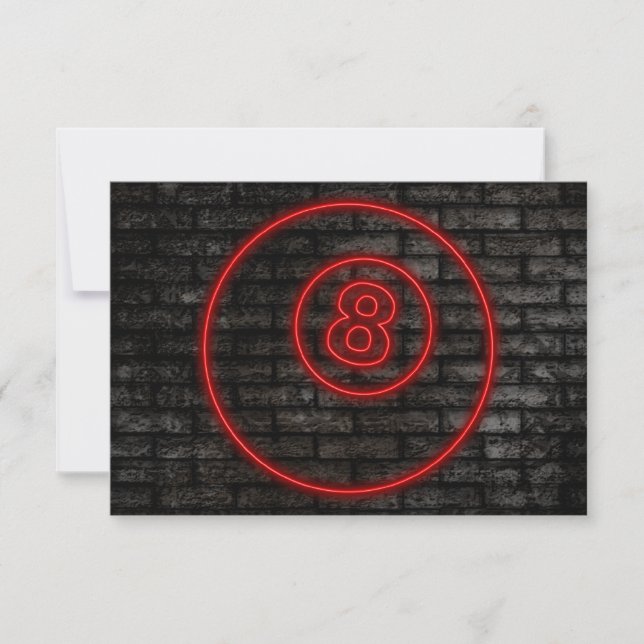 neon light eightball invitation (Front)