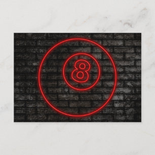 neon light eightball invitation