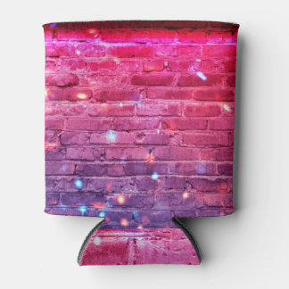 Neon light: empty brick wall. can cooler