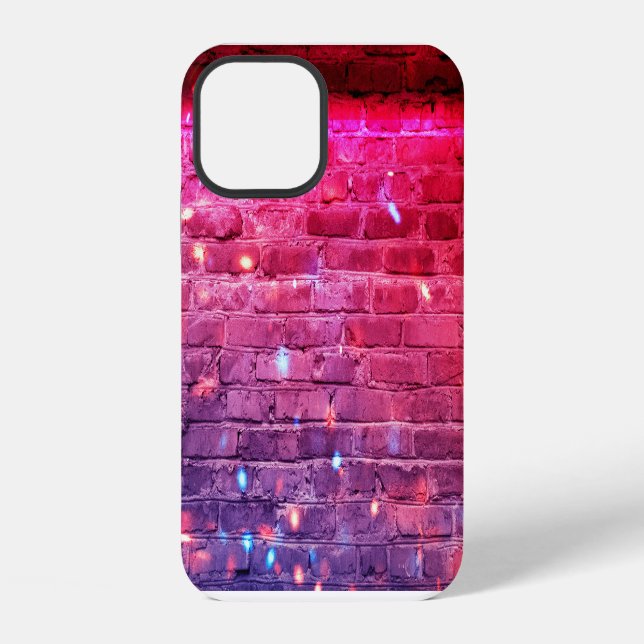Neon light: empty brick wall. iPhone case (Back)