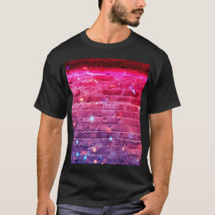 Neon light: empty brick wall. T-Shirt