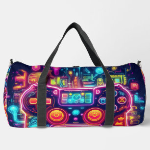 Neon Light Game Controller Duffle Bag