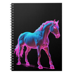 Neon Light Horse Sculpture Notebook