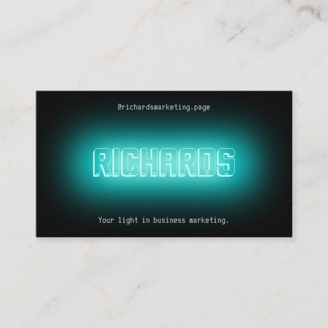 Neon light sign style cover business card (Front)